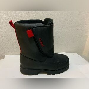 LL Bean Youth Unisex Big Kids Northwoods Snow Winter Boots Black Red Size 6